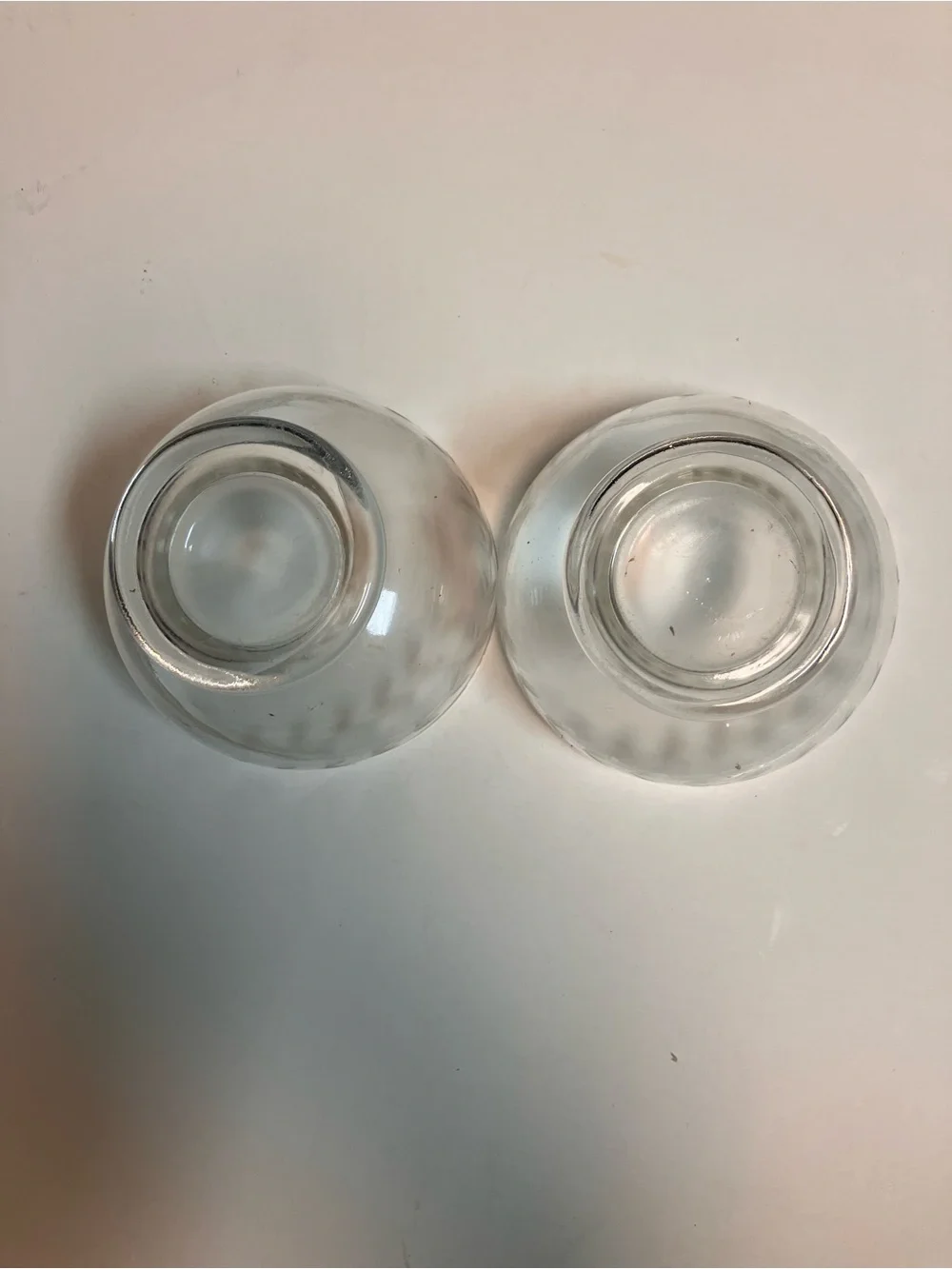 Clear Etched Glass Dessert Bowls (Set of 2)